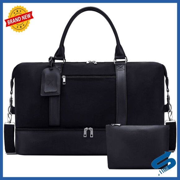 Handbags - Large Travel Duffel Bag 2-Piece Set with Shoe Compartment Heavy-Duty Canvas